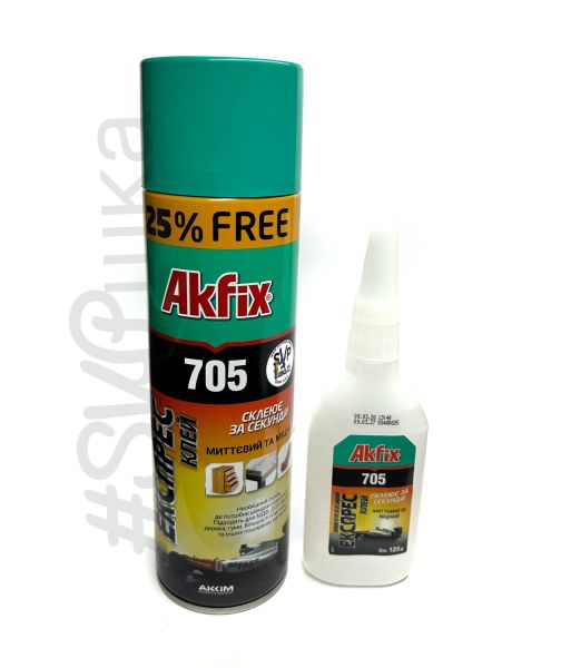 Клей з активатором Akfix 705 500мл / 125гр