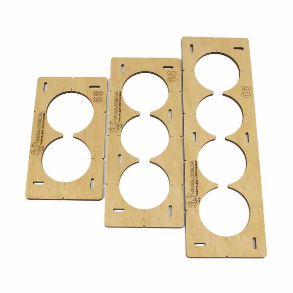 Набір шаблонів для розмітки та свердління підрозетників 3шт Ø68мм